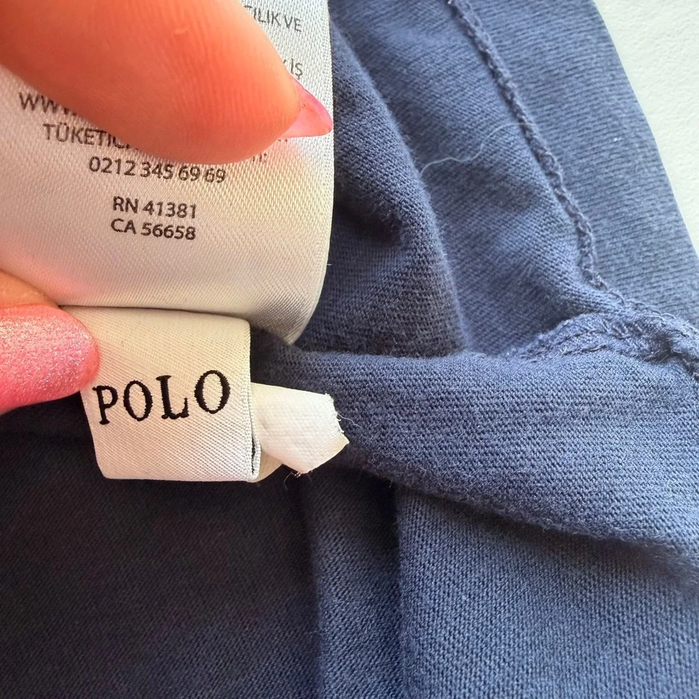 Polo Ralph Lauren Mens Pocket‎ T-Shirt XL Navy Blue Classic Fit Red Pony Logo